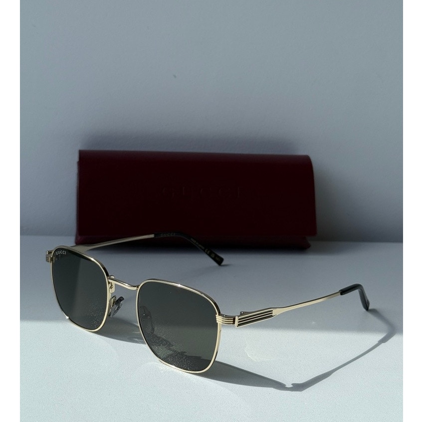 New Gucci Gg1876s Gold Round Sunglasses $545